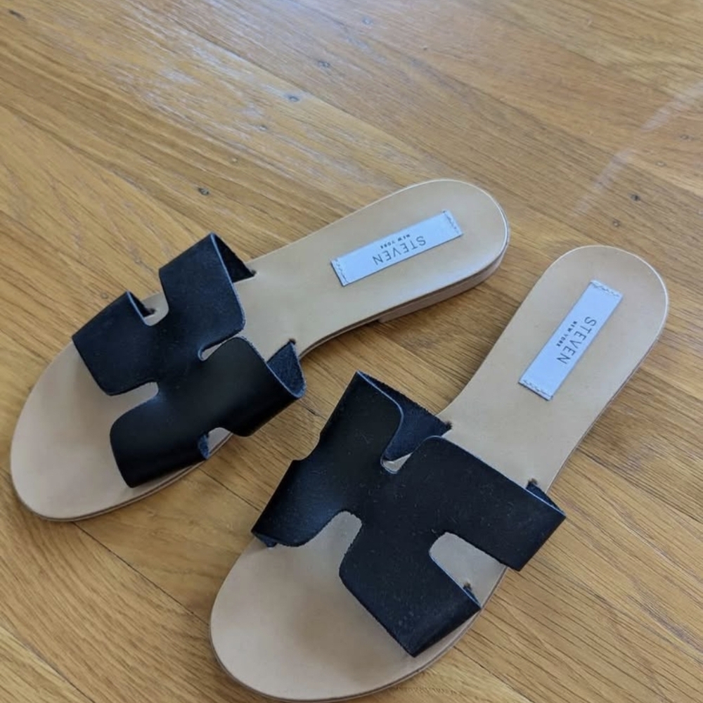 Sleek Black Slide Sandals